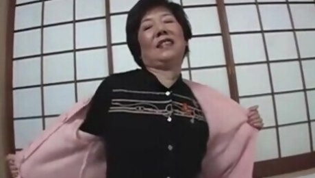 Japanese Gilf playing with a stranger's cock