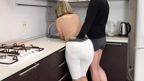 The stepmom realized that she would not be allowed to cook dinner and allowed her to fuck her ass